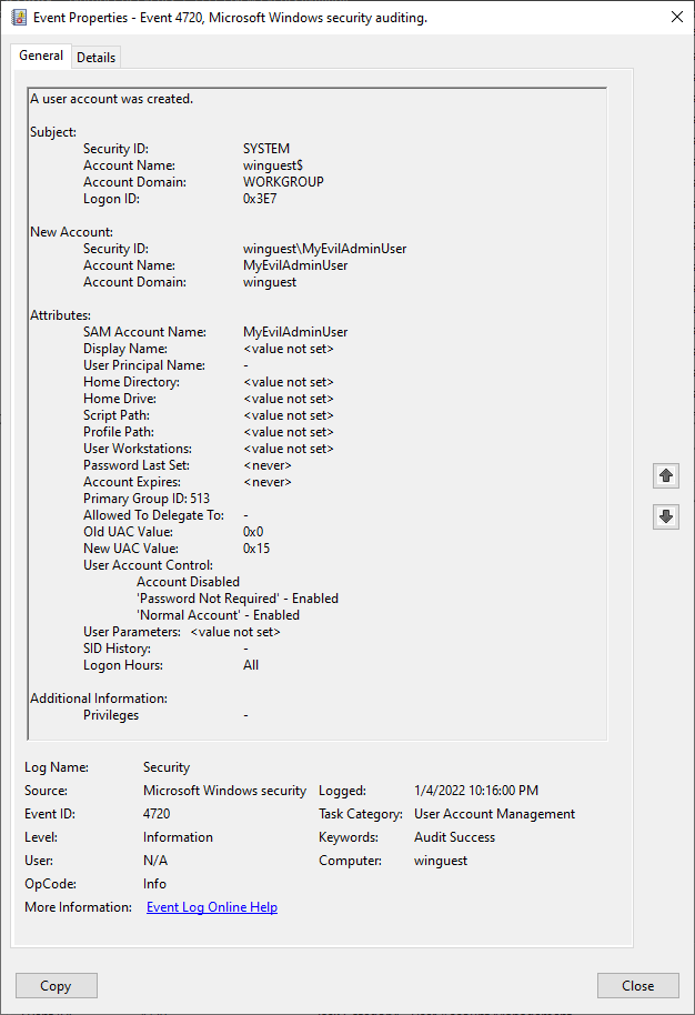 /en/azure-persistence-azure-policy-guest-configuration/images/Event-Security-4720-Persistence.png /en/azure-persistence-azure-policy-guest-configuration/images/Event-Security-4720-Persistence.png