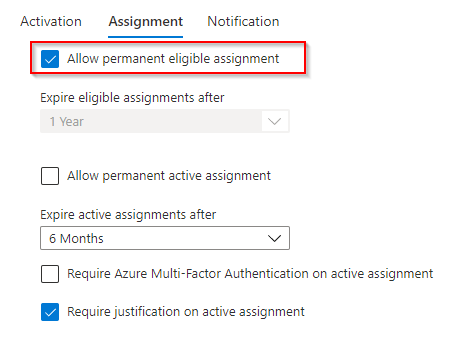 /en/jit-role-assignment-microsoft-defender/images/AllowPermanentEligibleAssignment.png