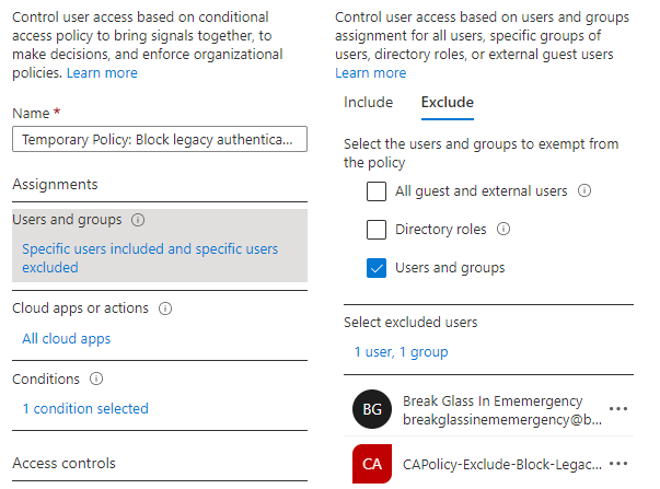 /legacy-authentication-kontrolliert-abschalten-die-naechsten-9-prozent/images/AzurePortalCAPolicyExcludeGroupAndBreakGlass.png